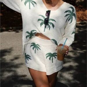 Show Me Your MuMu palm tree knit short